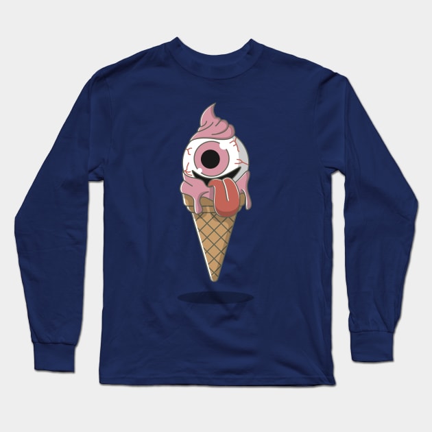 spooky ice cream Long Sleeve T-Shirt by fflat hds